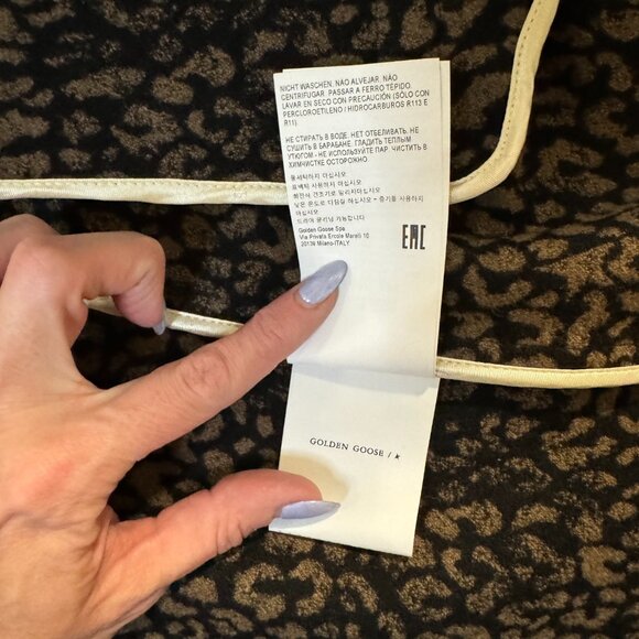 NWT Golden Goose Leopard Print Wool Coat - CURRENT SEASON - Brown, Sz 42 - Picture 13 of 16